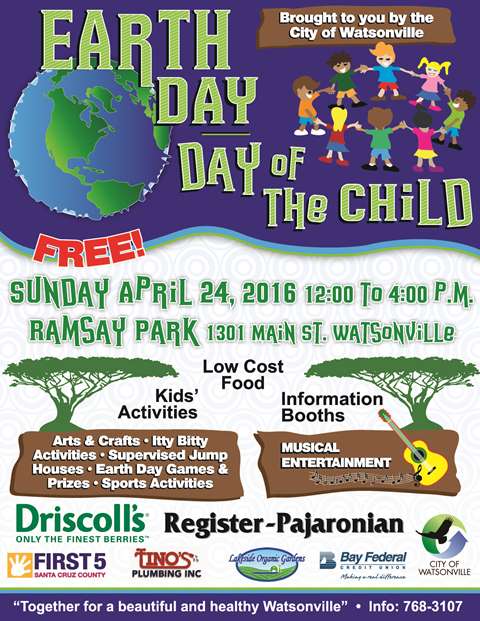 Color flyer for Watsonville Earth Day 2016 featuring the Driscoll's logo.